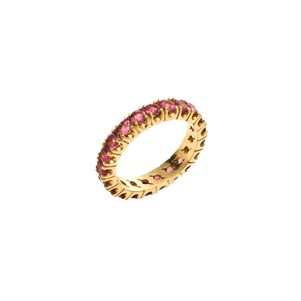 ANEL ALIANÇA TURMALINA ROSA