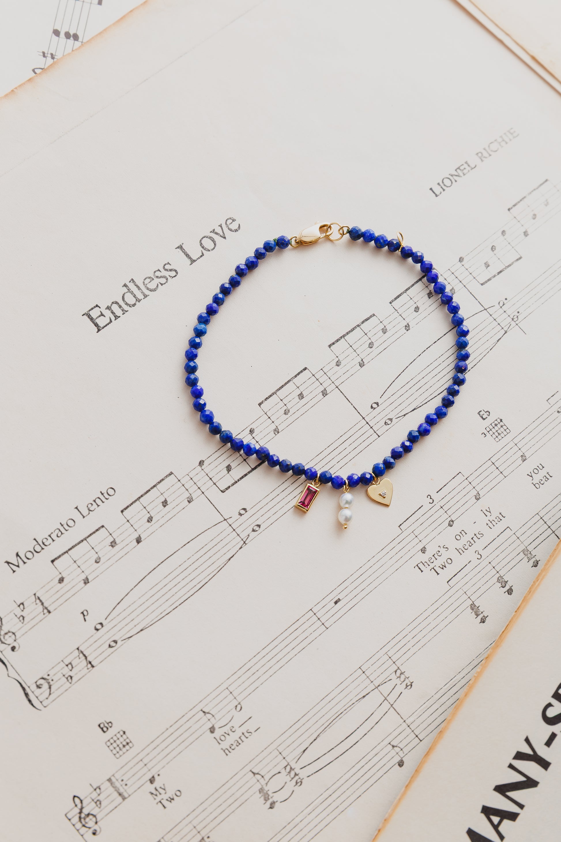PULSEIRA GUARTZO AZUL COM TURMALINA ROSA