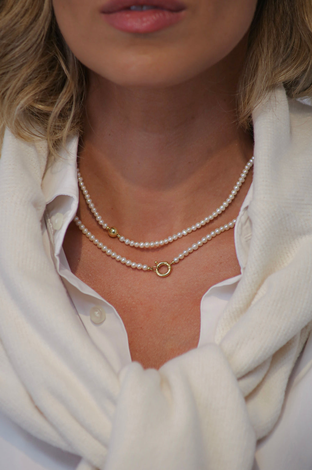 COLAR PERÓLAS COM DIAMANTE
