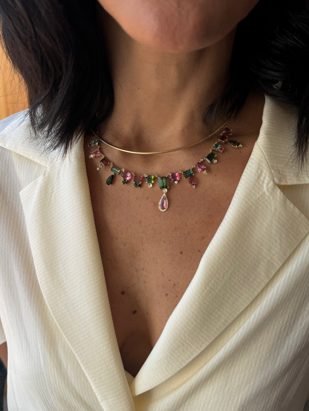 MAXI NECKLACE WITH RUBY AND COLORFUL TOURMALINES