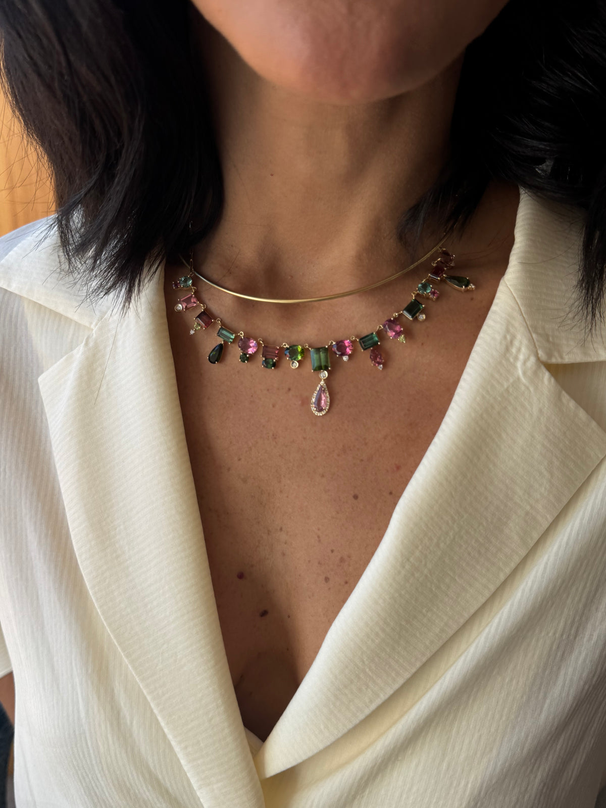 MAXI NECKLACE WITH RUBY AND COLORFUL TOURMALINES