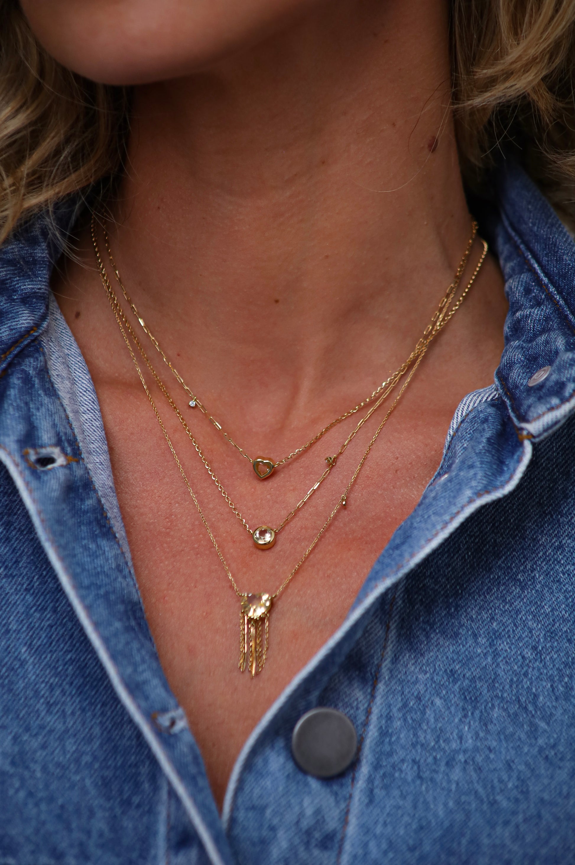 COLAR PONTO DE LUZ COM CITRINO E DIAMANTE