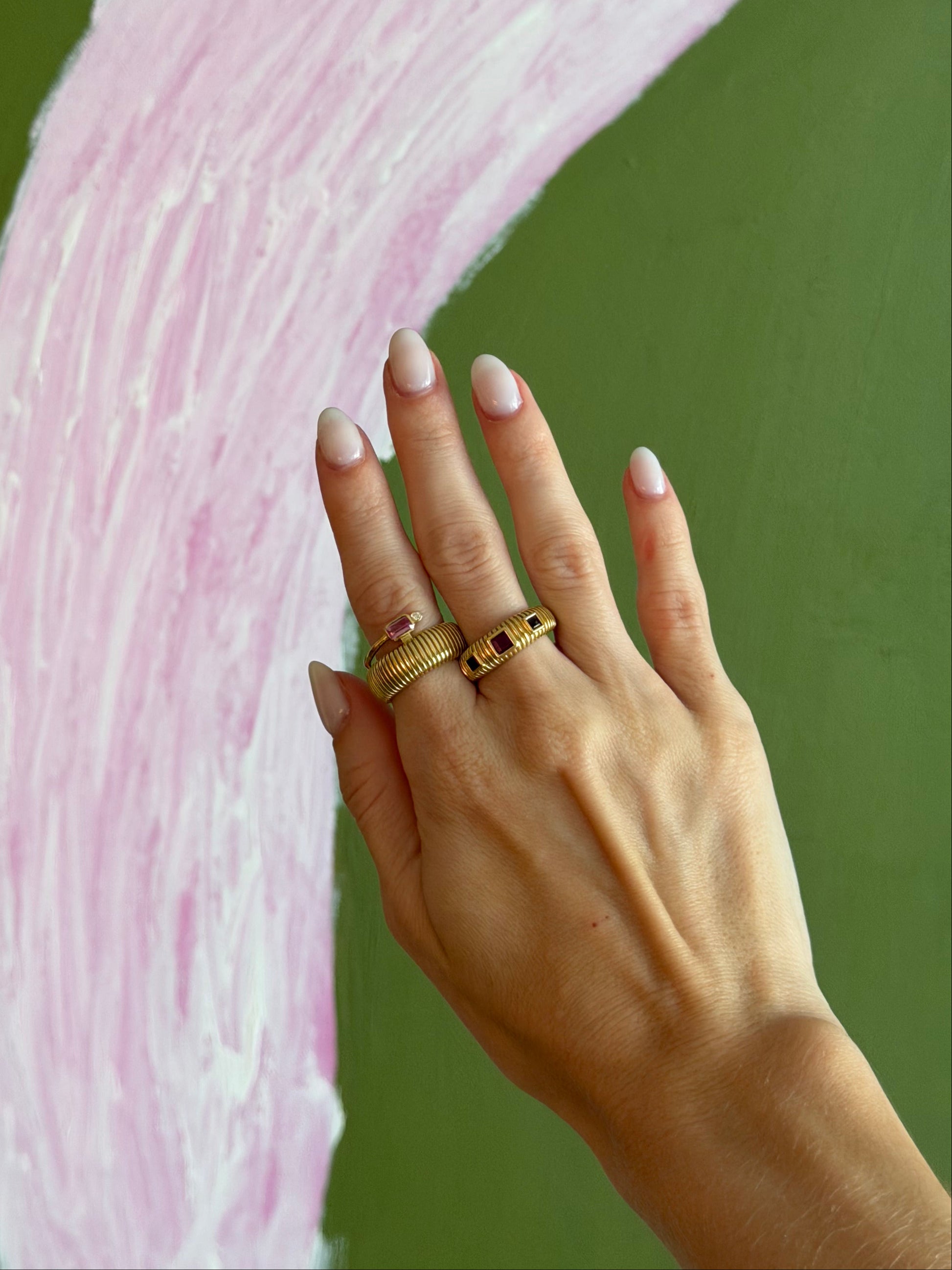 ANEL BOLD COM TURMALINA E DIAMANTE