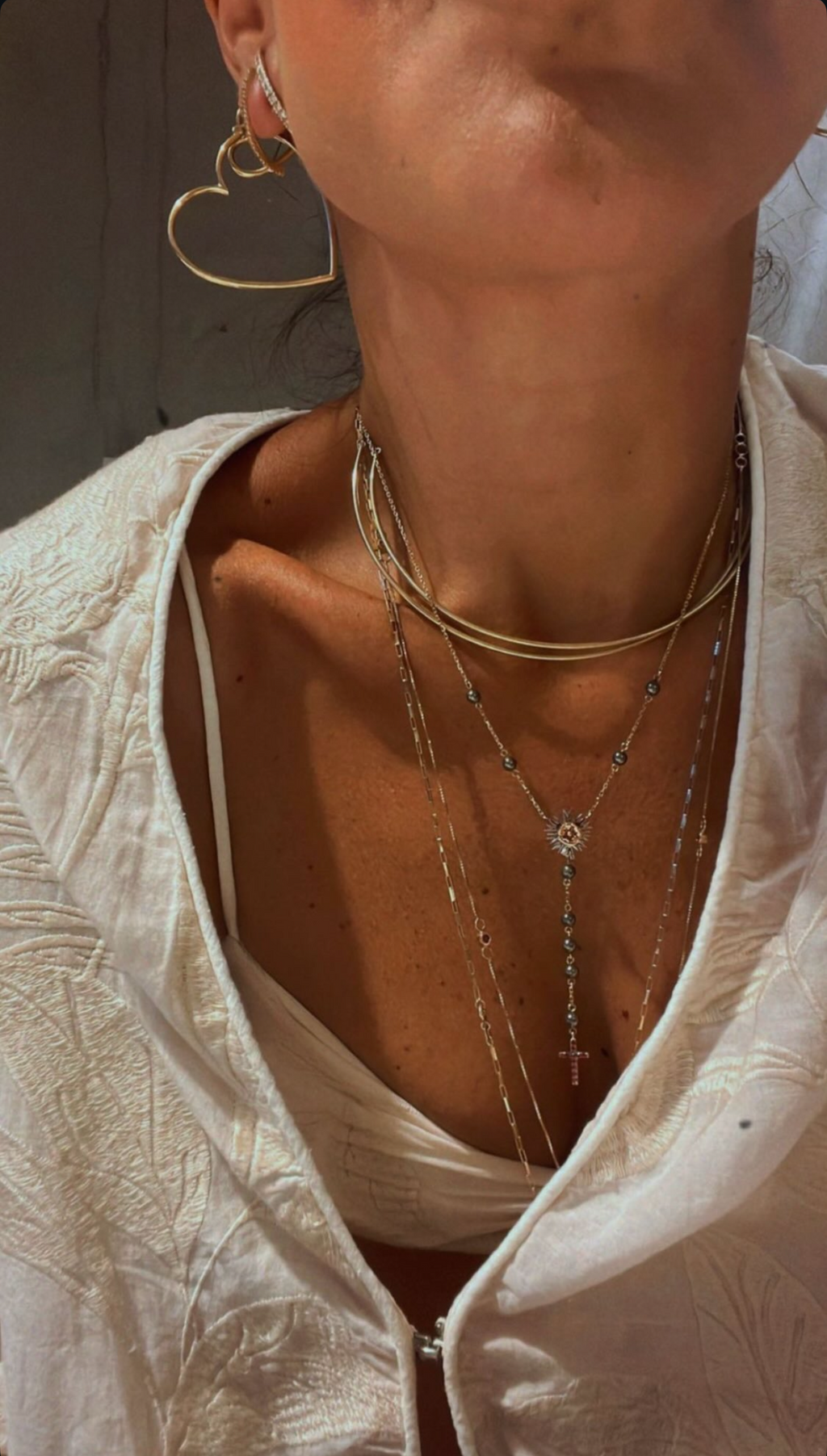 COLAR TERÇO COM RUBI E HEMATITAS