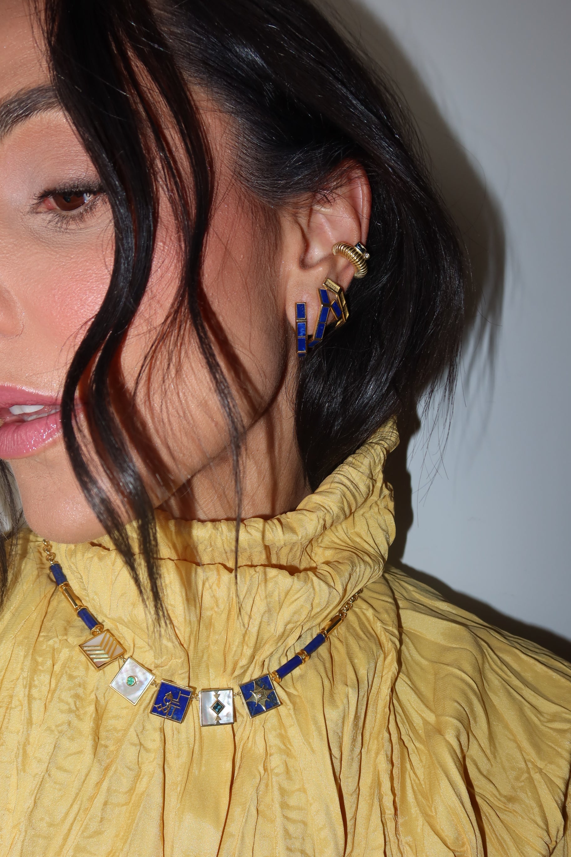 PIERCING BOLD TURMALINA AZUL E DIAMANTE