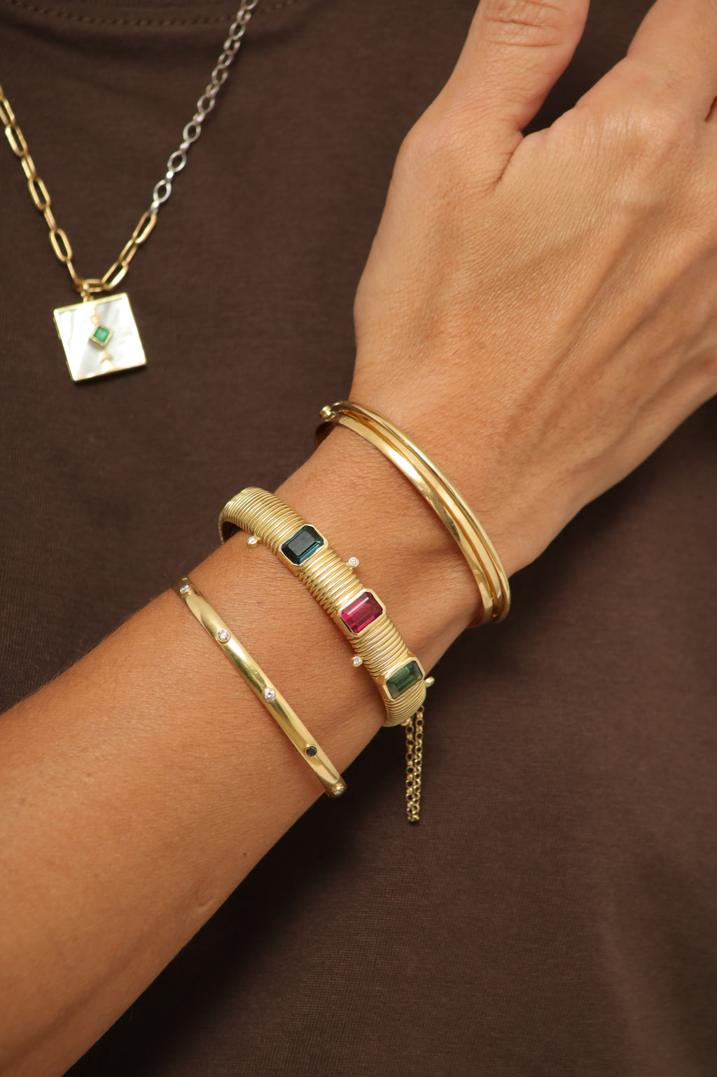 BRACELETE MAXI BOLD COM TURMALINAS