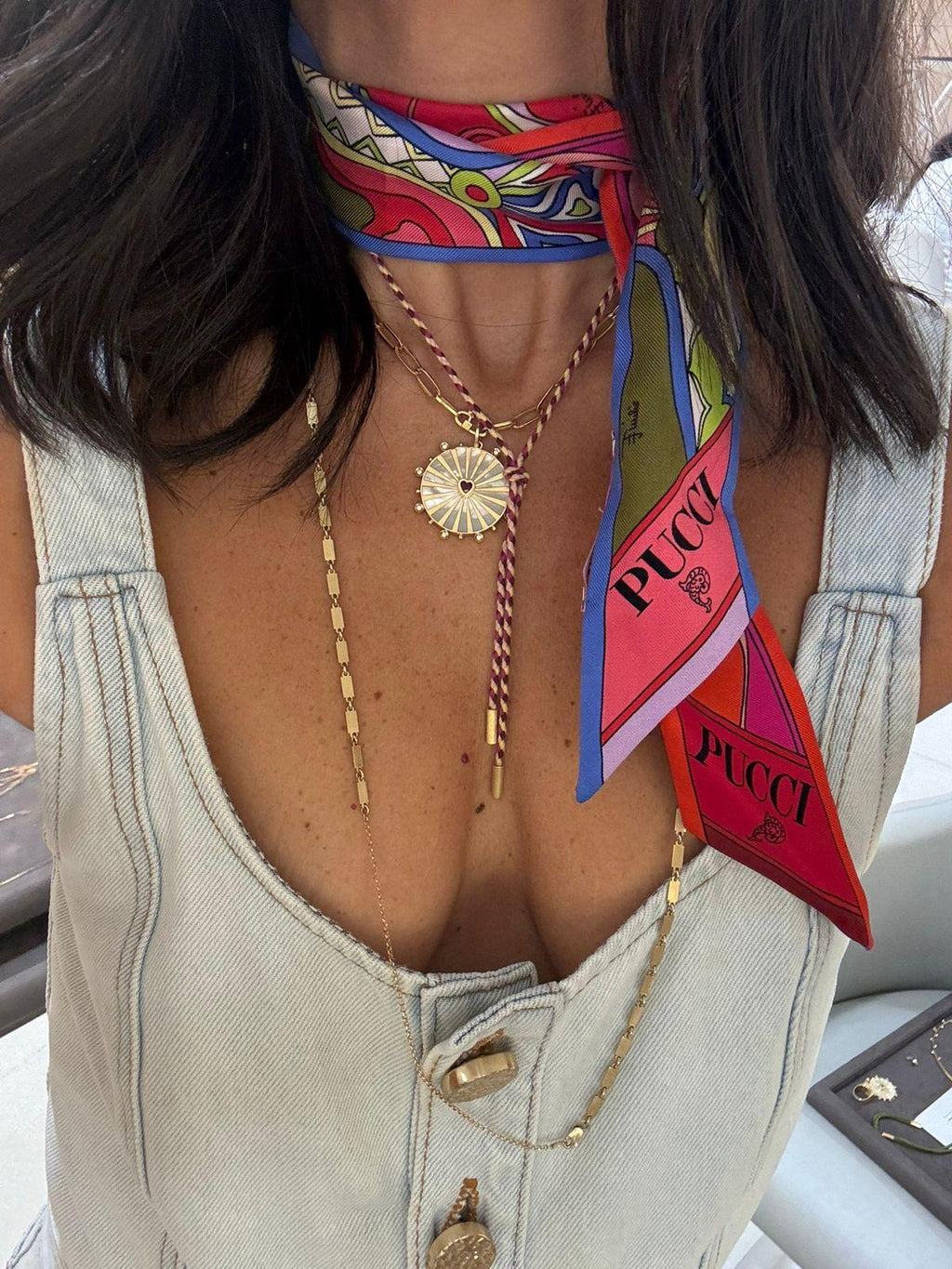 COLAR ELO PORTUGUÊS E BAGUETES CHAPAS E TURMALINA ROSA