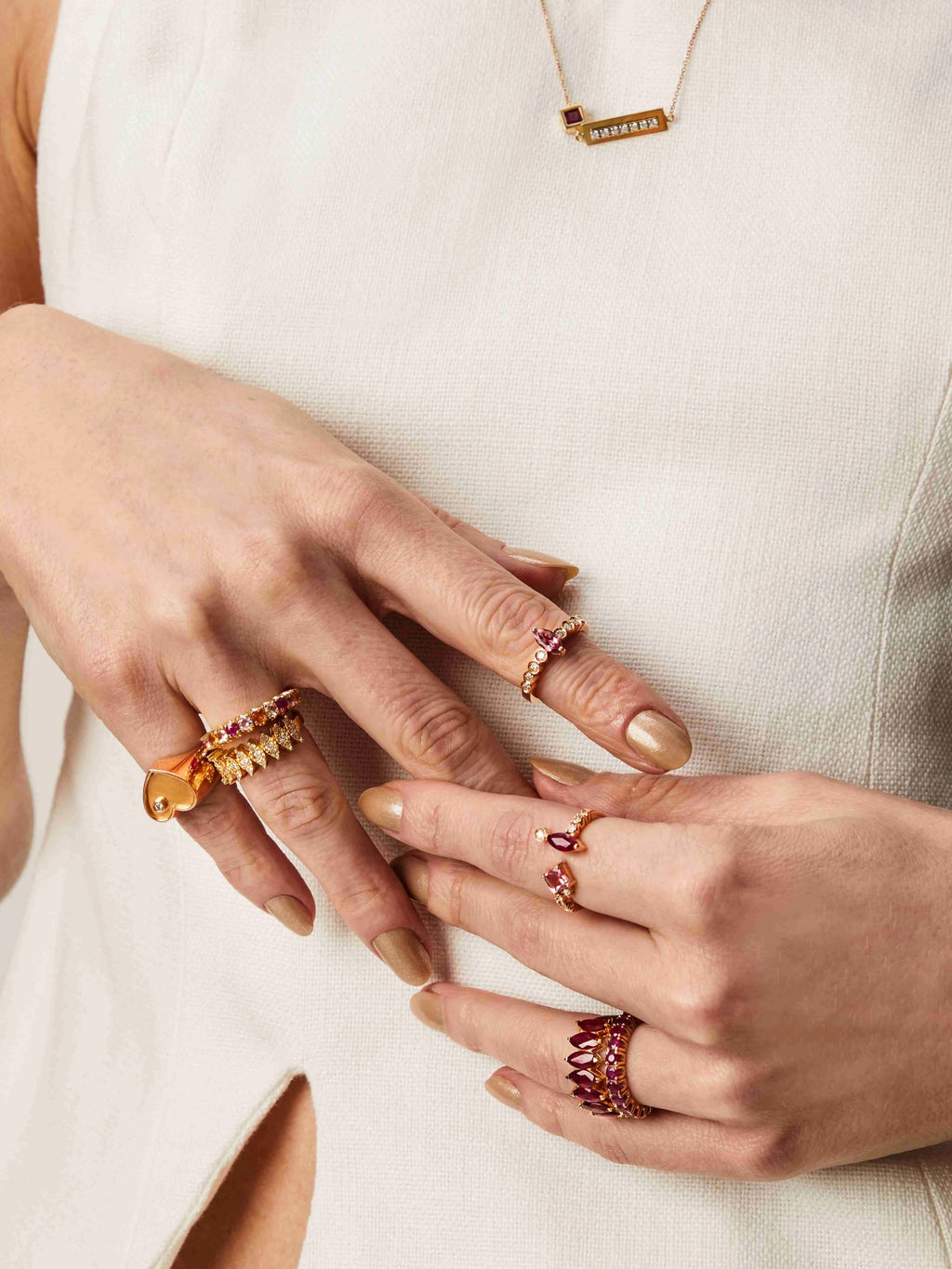 ANEL MEIA ALIANÇA GRANITADO DIAMANTES