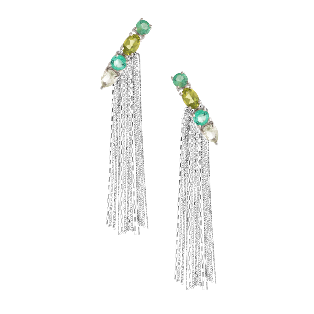 BRINCO COM PERIDOTO, PRASIOLITA E ESMERALDAS