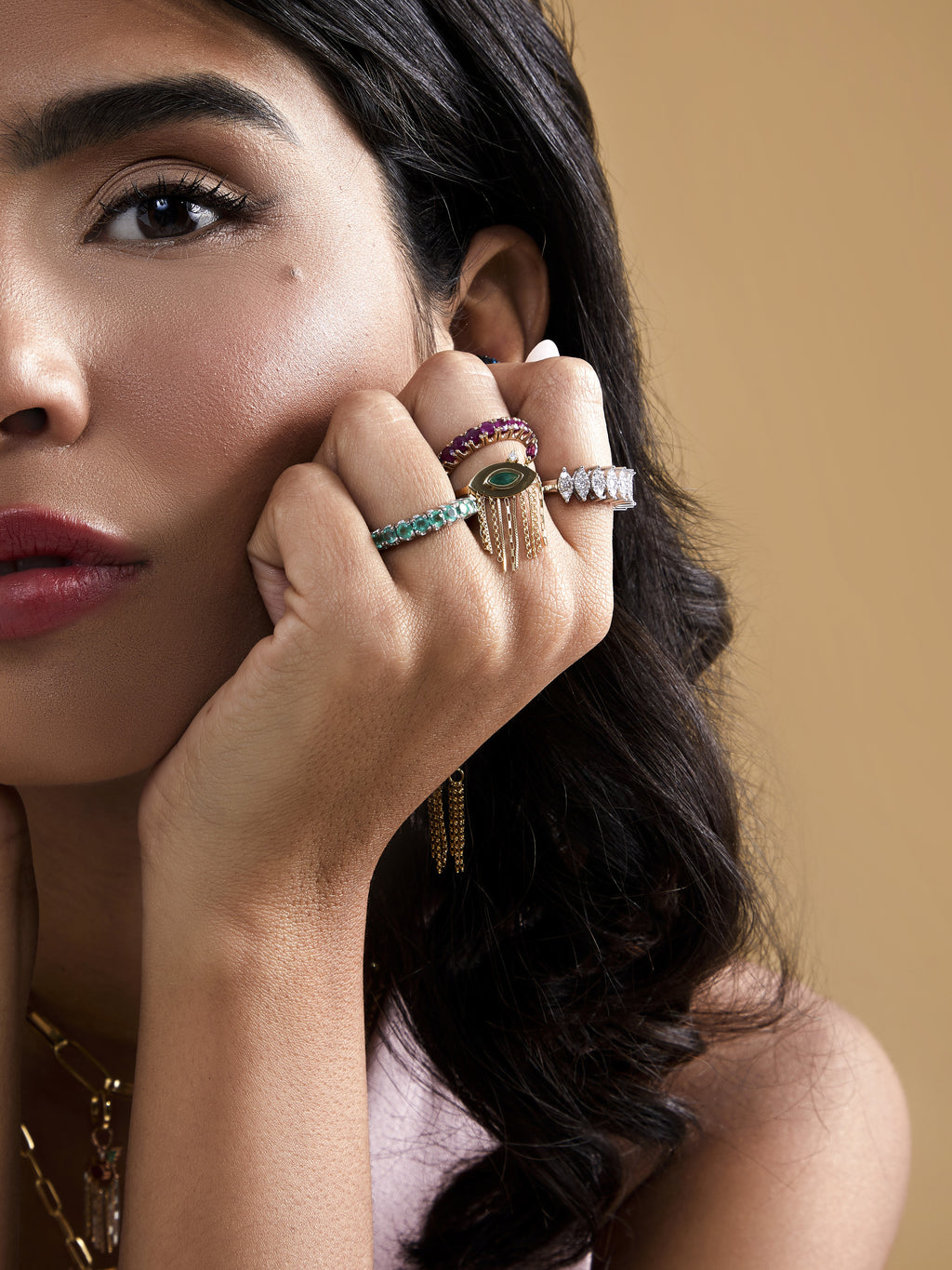 ANEL OLHO GREGO COM FRANJA