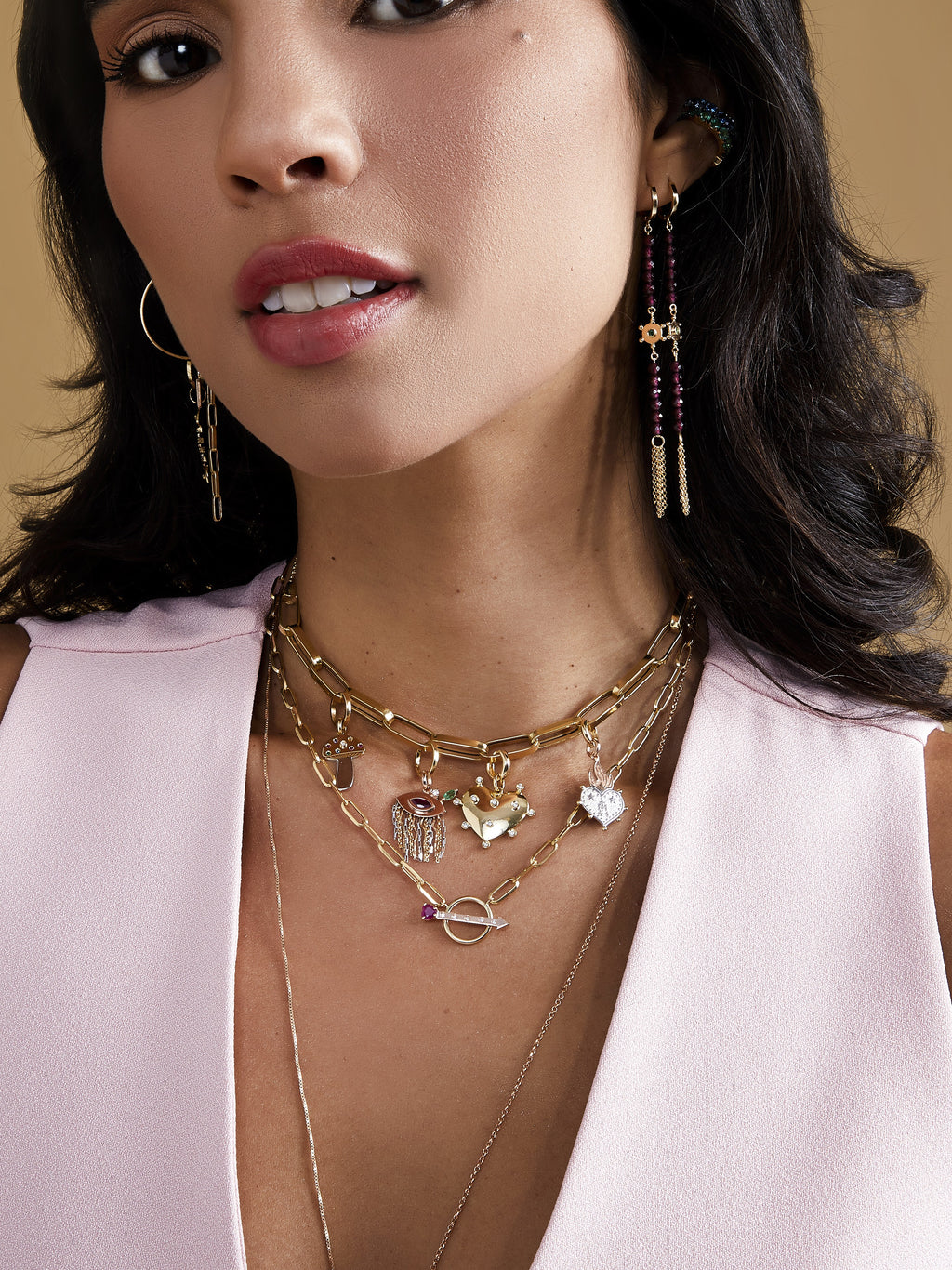 COLAR FLECHA RUBI CORAÇÃO