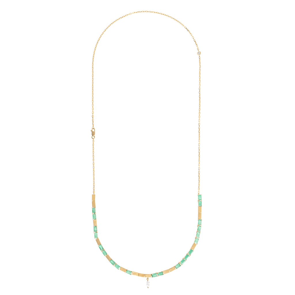 MAXI COLAR BAGUETES DE ESMERALDA