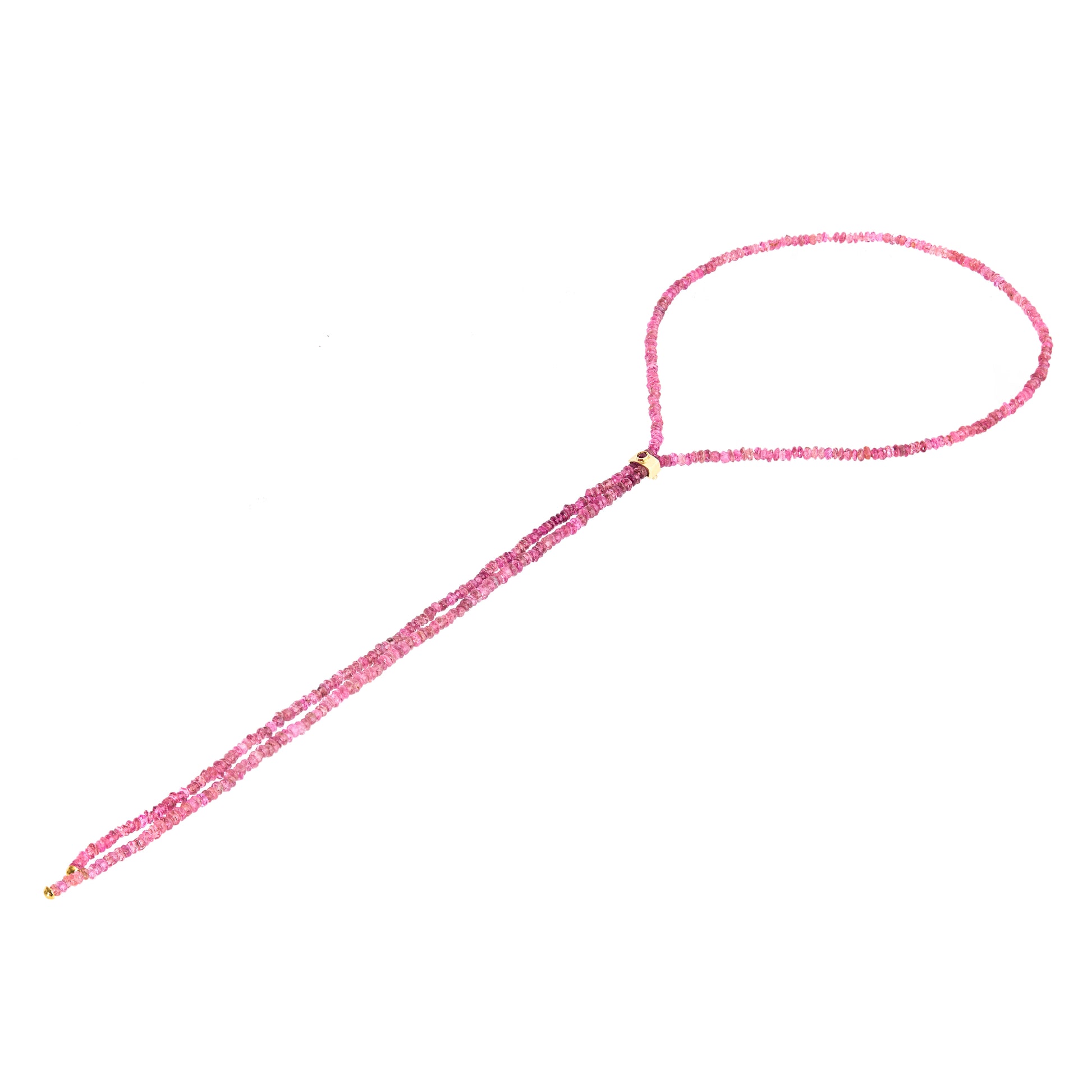 COLAR GRAVATINHA COM TURMALINA ROSA E RUBI