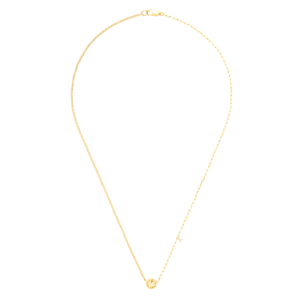 COLAR PONTO DE LUZ COM CITRINO E DIAMANTE