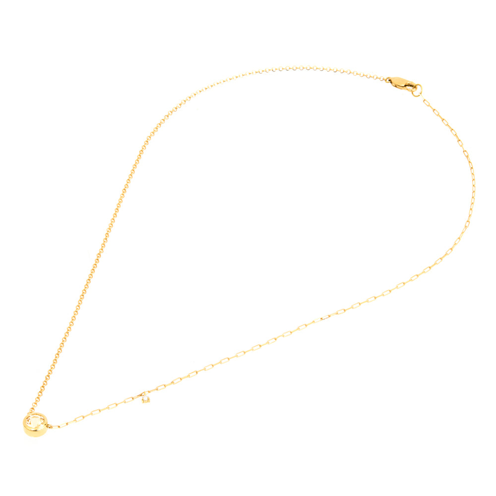 COLAR PONTO DE LUZ COM CITRINO E DIAMANTE