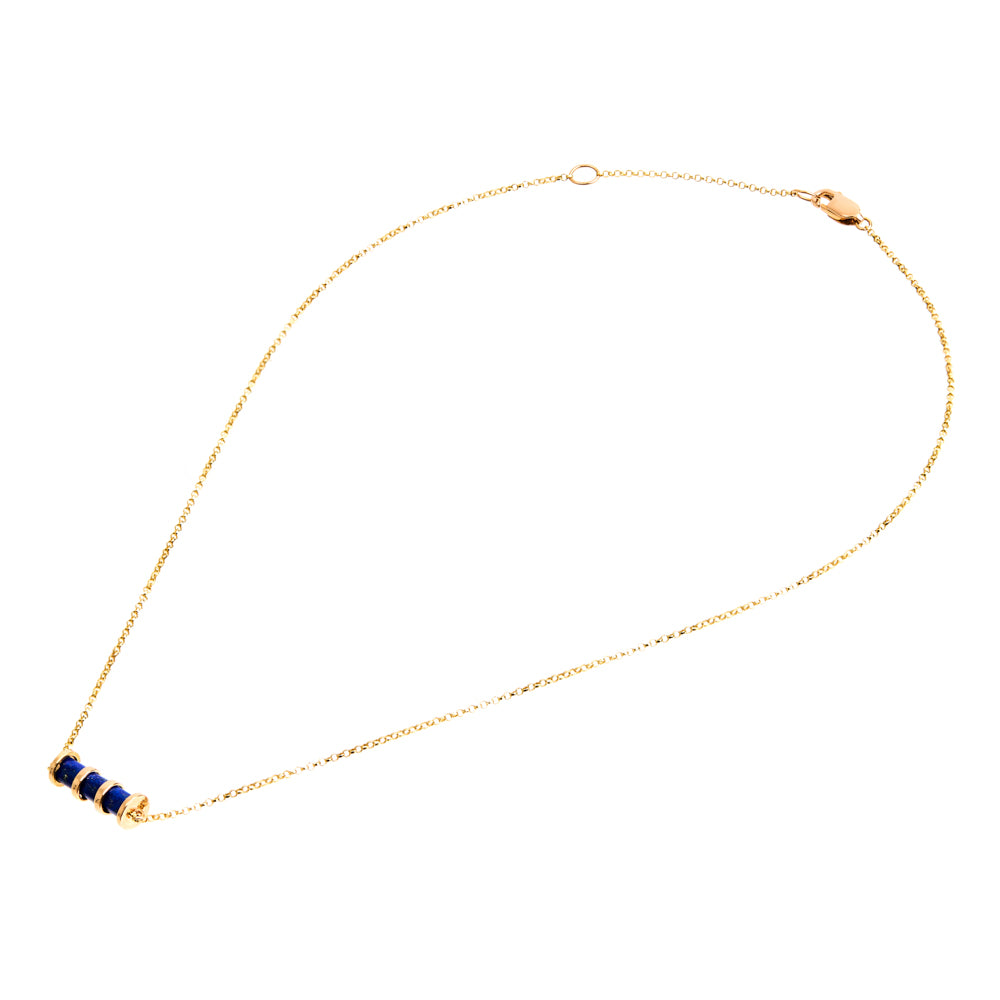 COLAR COM SEPARADORES LÁPIS LAZÚLI