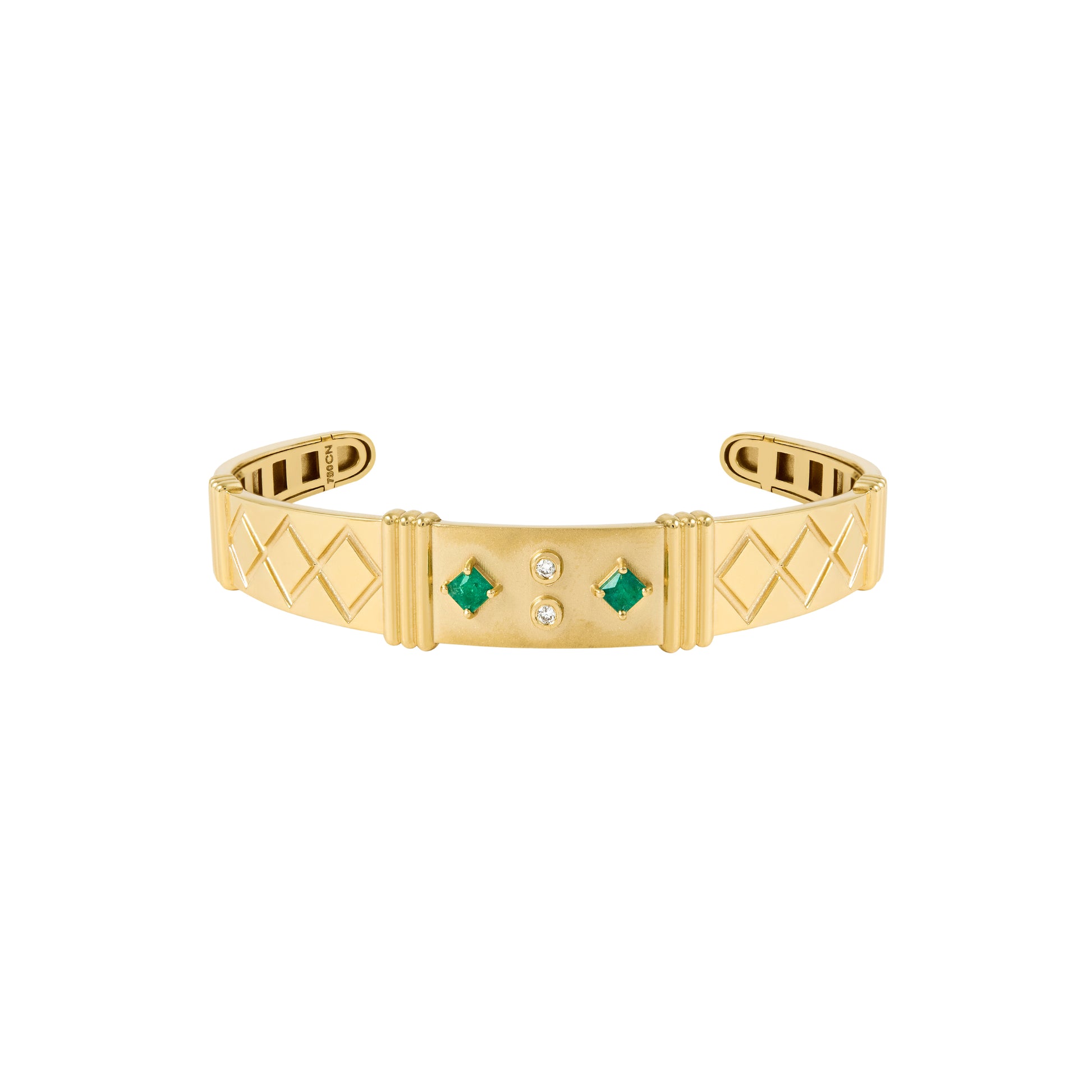 BRACELETE COM ESMERALDAS E DIAMANTES