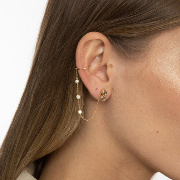 PIERCING FIO ELO PORTUGUÊS COM DIAMANTES