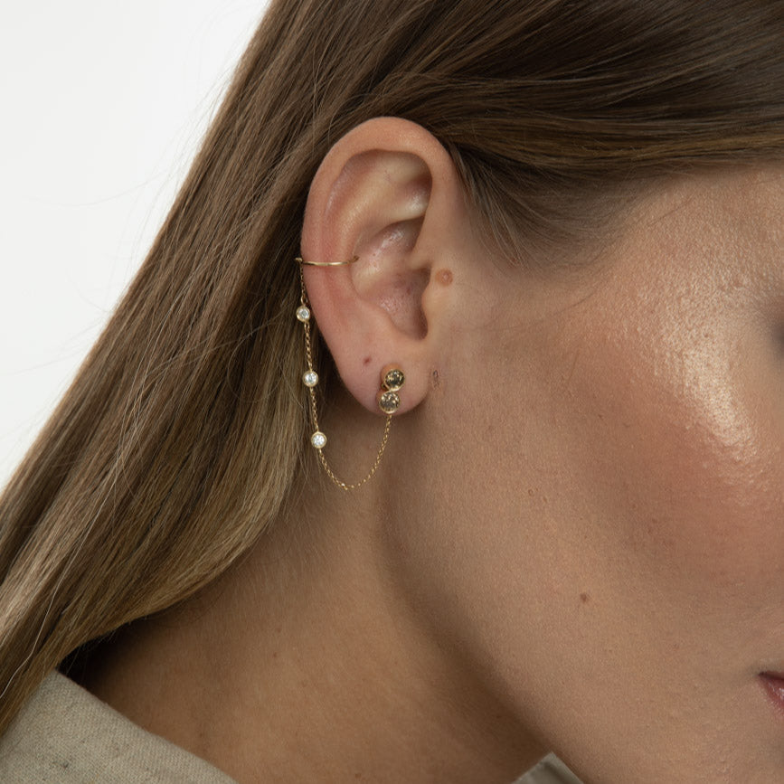 PIERCING FIO ELO PORTUGUÊS COM DIAMANTES