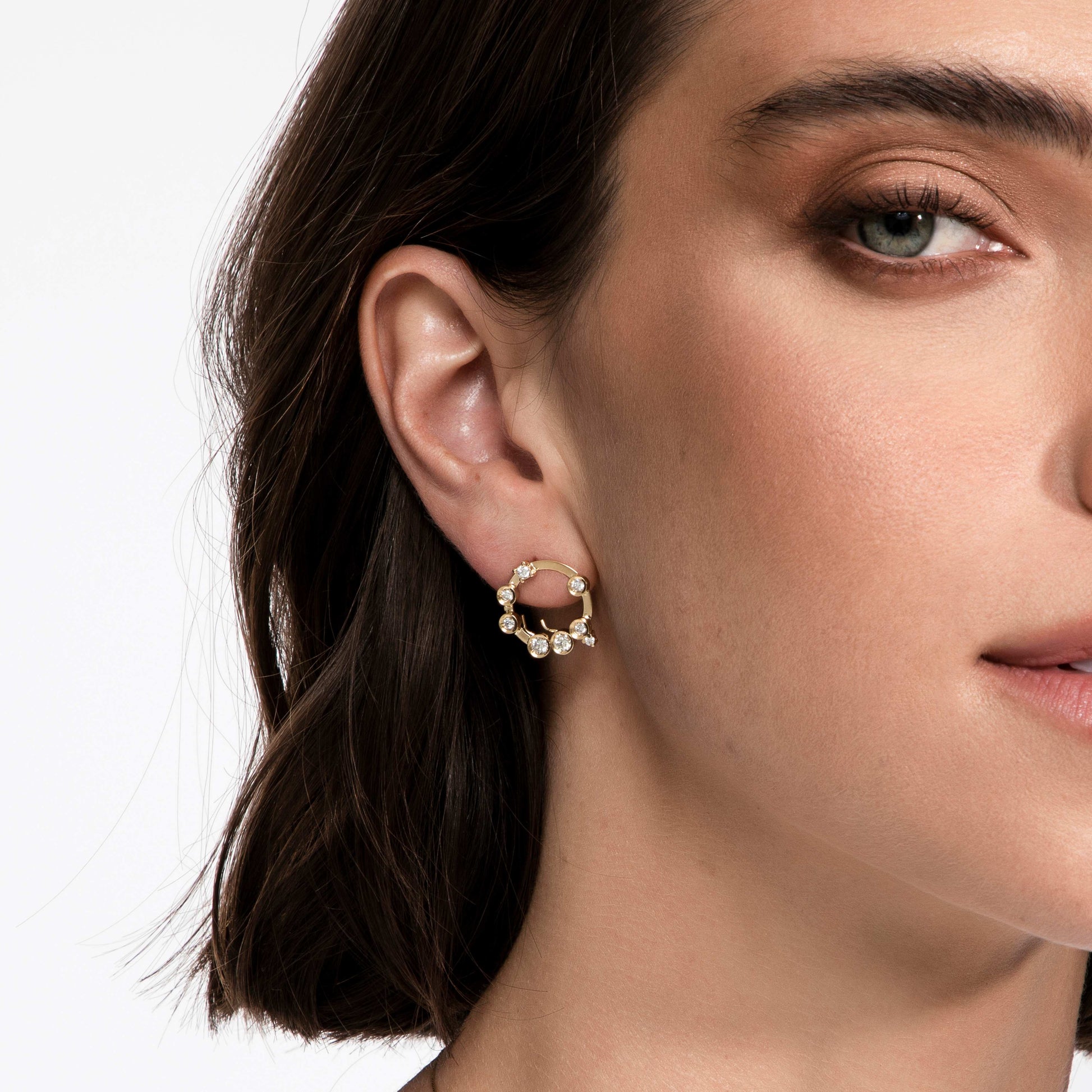 BRINCO ARGOLA PARA ENCAIXE COM DIAMANTES