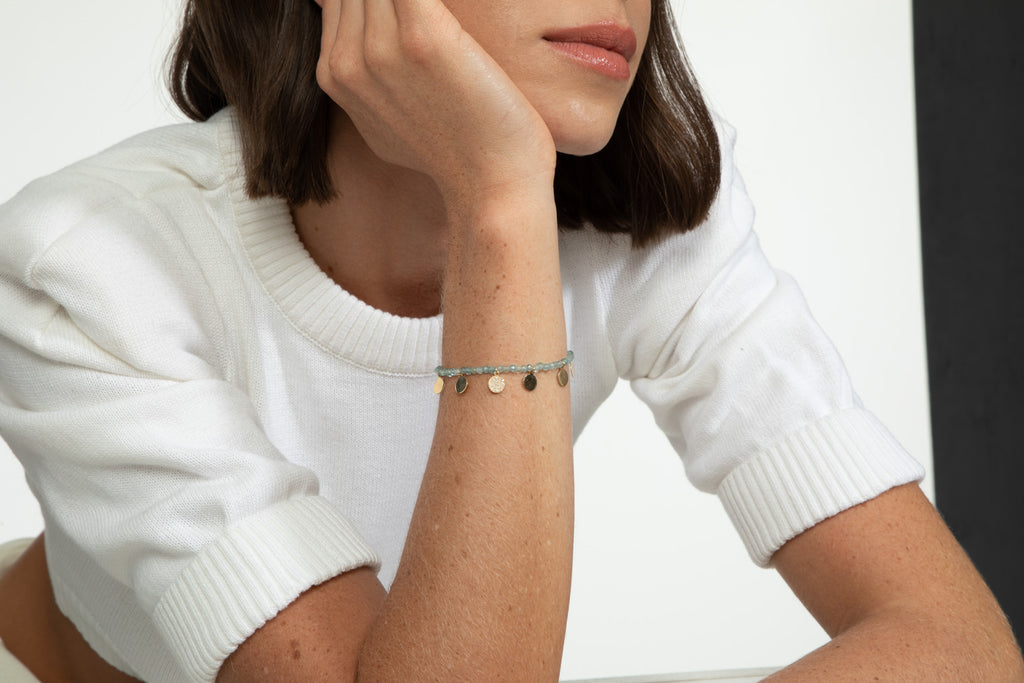 PULSEIRA COM MOEDINHAS E DIAMANTES