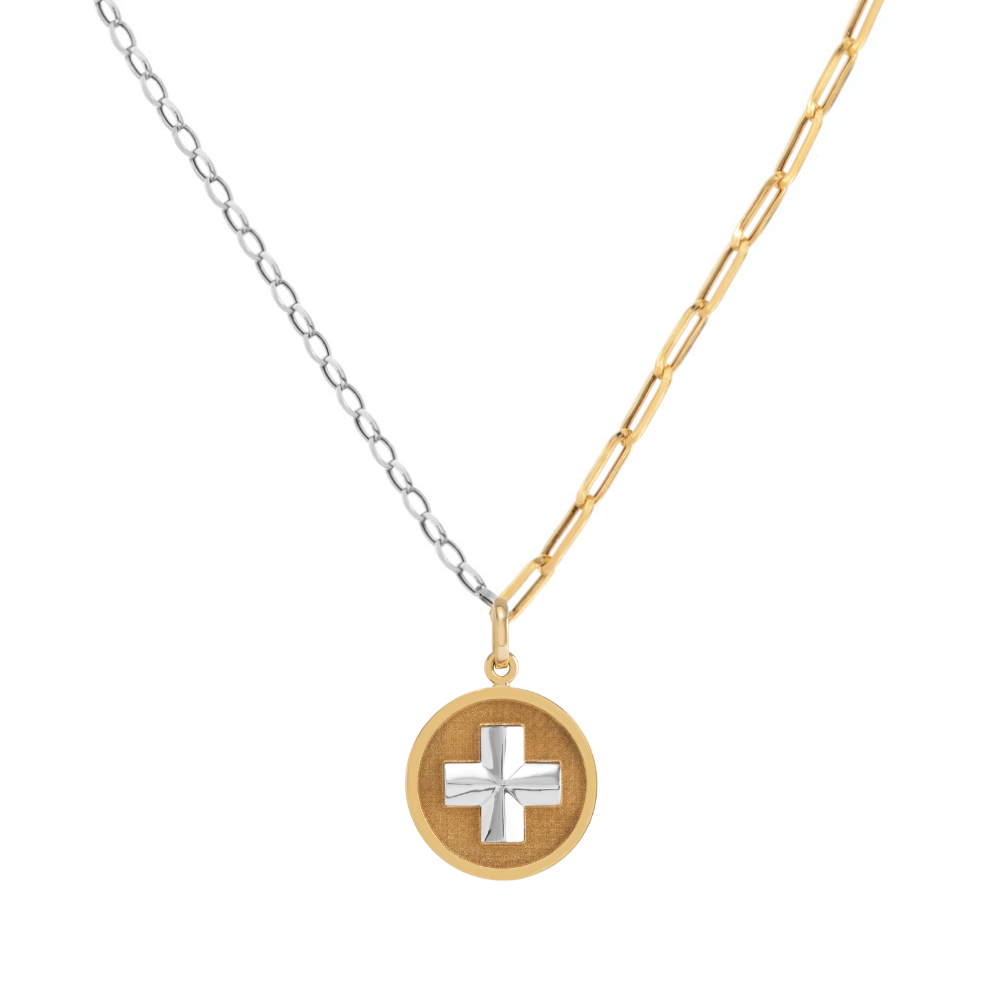 PINGENTE MEDALHA CRUZ SOBREPOSTA
