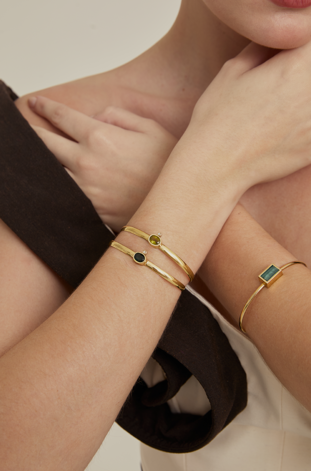 BRACELETE COM TURMALINA VERDE