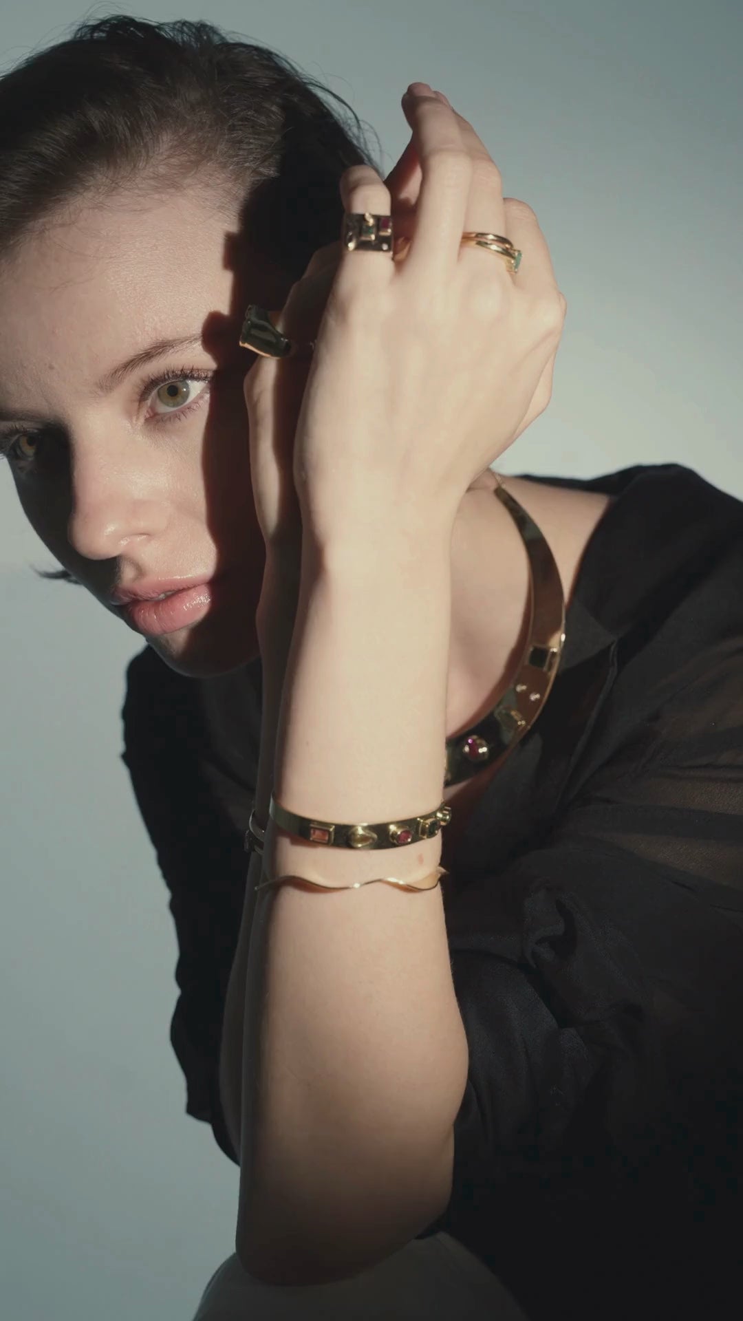 COLAR MAXI COM TURMALINAS E DIAMANTES