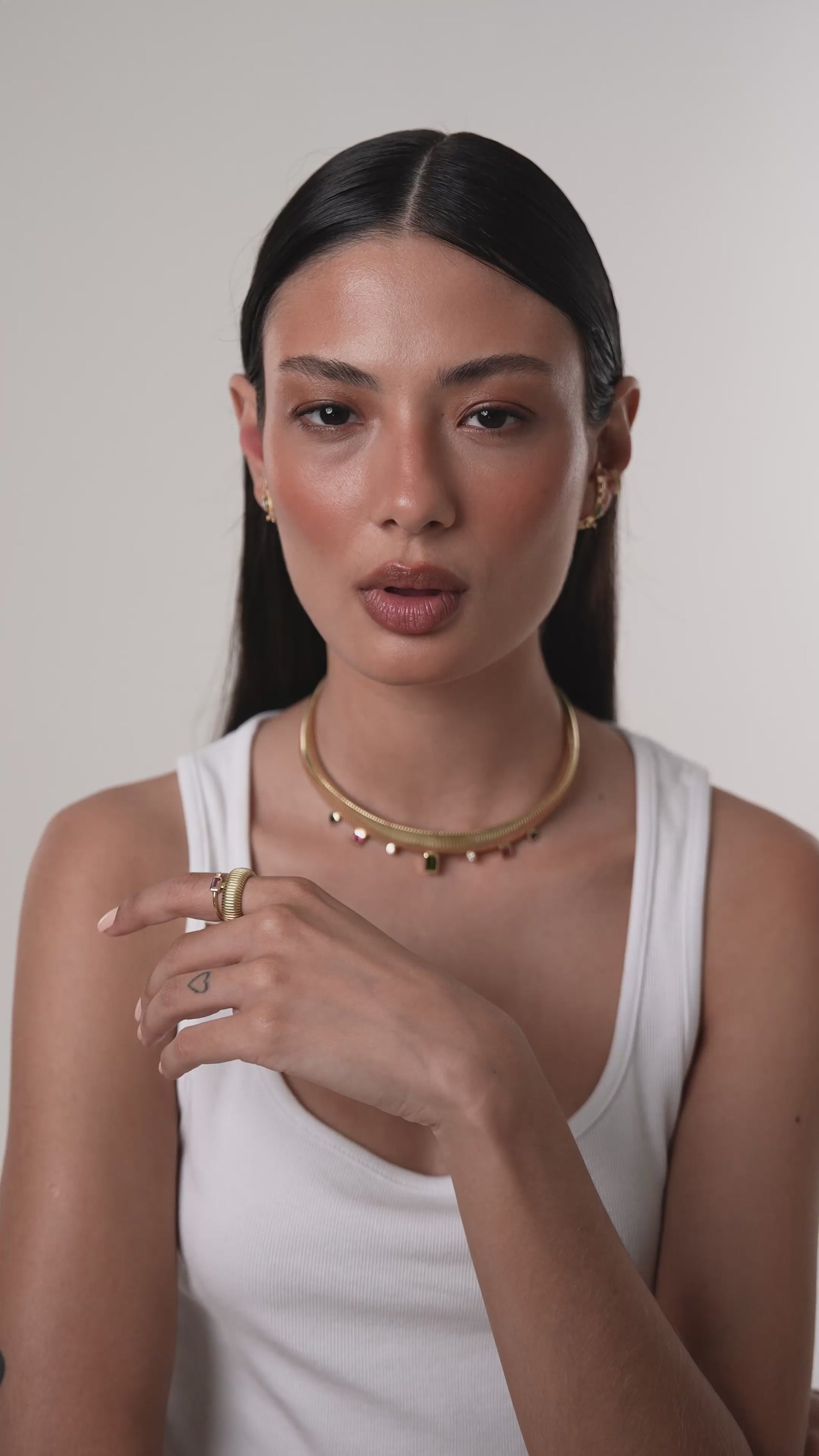 COLAR ARO BOLD COM TURMALINAS